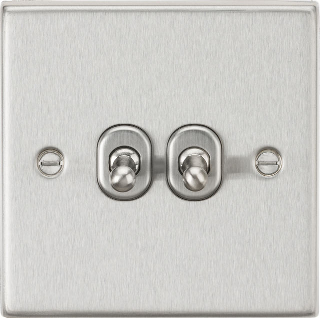 10AX 2G 2-way Toggle Switch - Brushed Chrome Finish