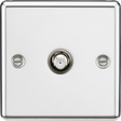 SAT TV Outlet - Polished Chrome Non-Isolated, Rounded Edge Design