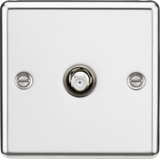 SAT TV Outlet - Polished Chrome Non-Isolated, Rounded Edge Design