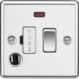 Polished Chrome 13A Switched Fused Spur Unit with Neon & Flex Outlet