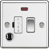 Polished Chrome 13A Switched Fused Spur Unit with Neon & Flex Outlet