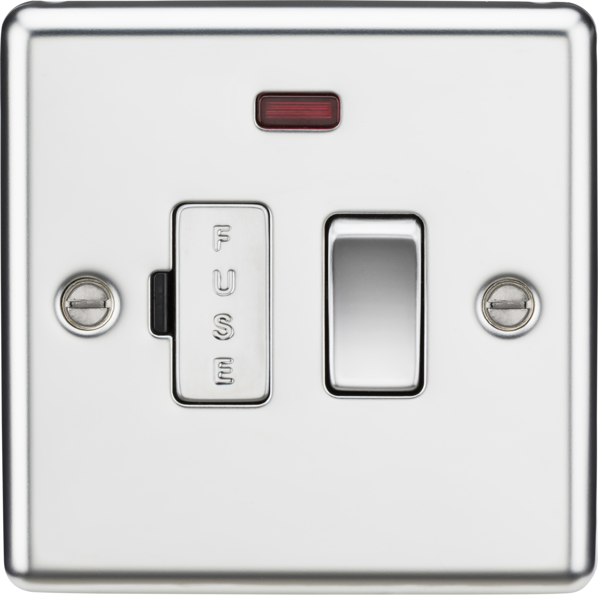 13A Switched Fused Spur Unit with Neon - Polished Chrome