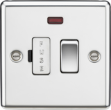13A Switched Fused Spur Unit with Neon - Polished Chrome