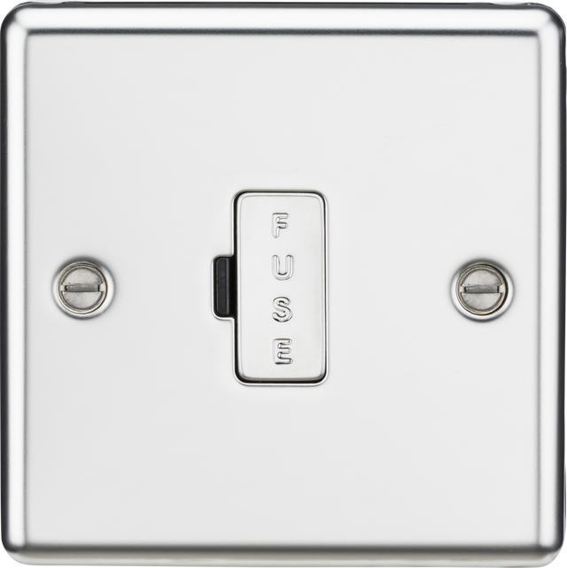 13A Fused Spur Unit - Polished Chrome - Rounded Edge