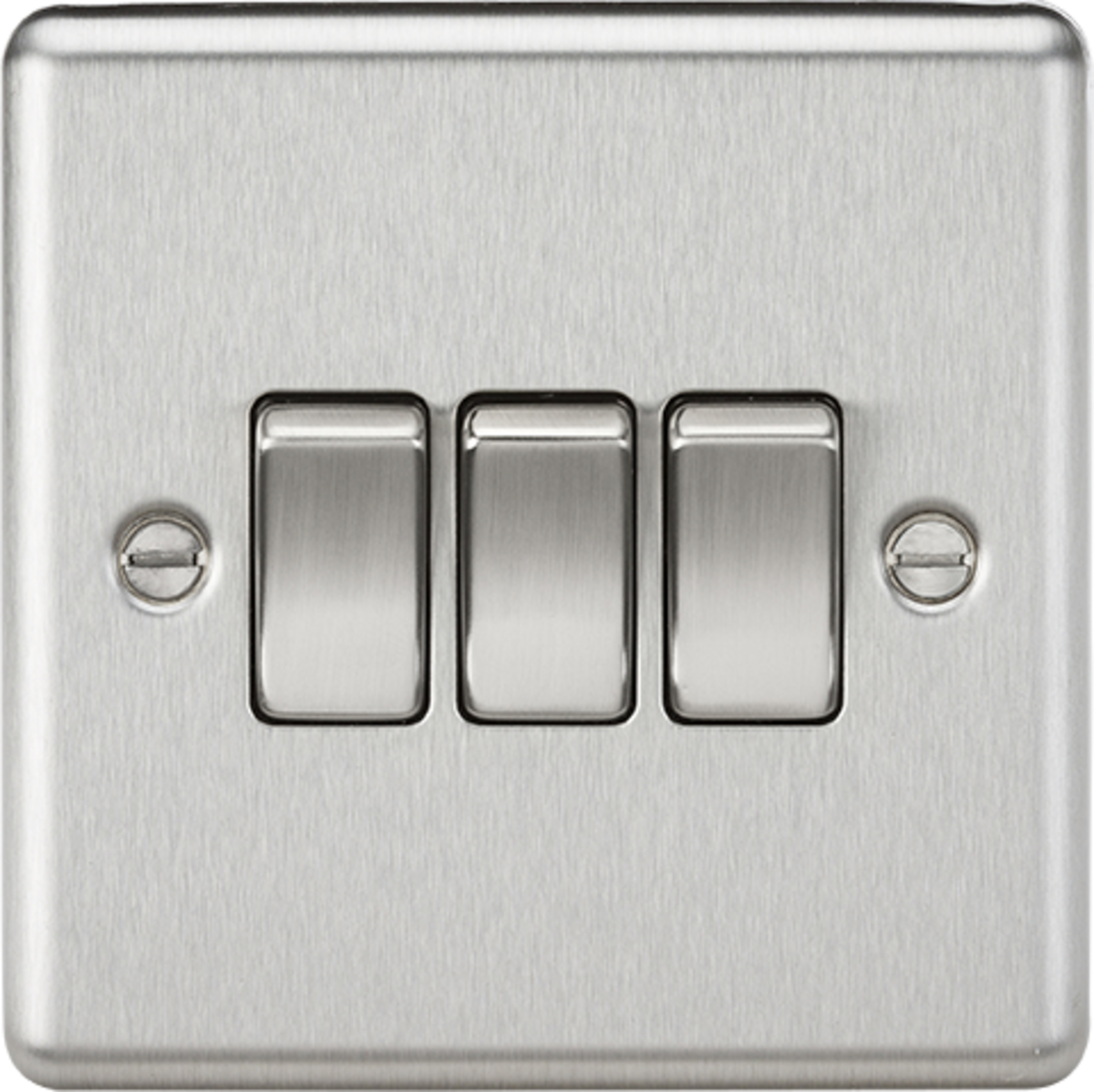 10AX 3G 2-way Switch - Brushed Chrome - Rounded Edge Design
