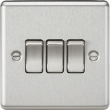 10AX 3G 2-way Switch - Brushed Chrome - Rounded Edge Design