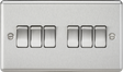 10AX 6G 2-way Switch - Brushed Chrome, Rounded Edge Design