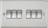 10AX 6G 2-way Switch - Brushed Chrome, Rounded Edge Design