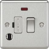 13A Switched Fused Spur Unit with Neon and Flex Outlet - Brushed Chrome