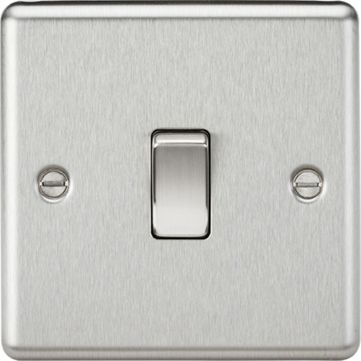 20A 1G DP Switch - Brushed Chrome with Rounded Edge