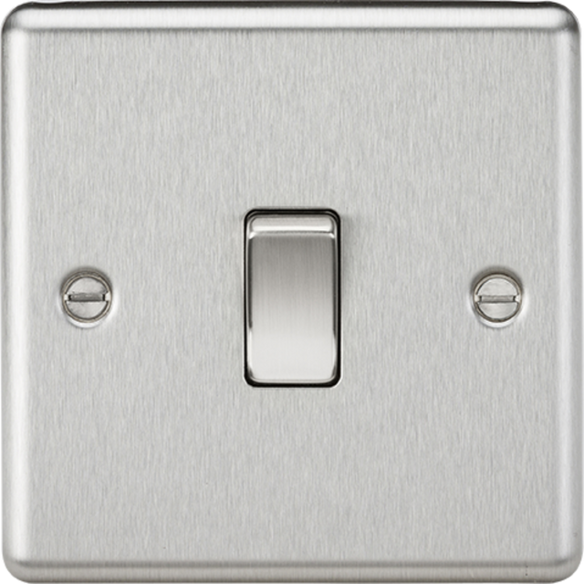 20A 1G DP Switch - Brushed Chrome with Rounded Edge