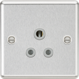 5A Unswitched Socket - Brushed Chrome Finish with Grey Insert
