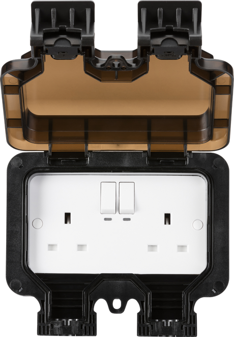 Smart IP66 13A 2G Outdoor Socket - Black Wi-Fi Control