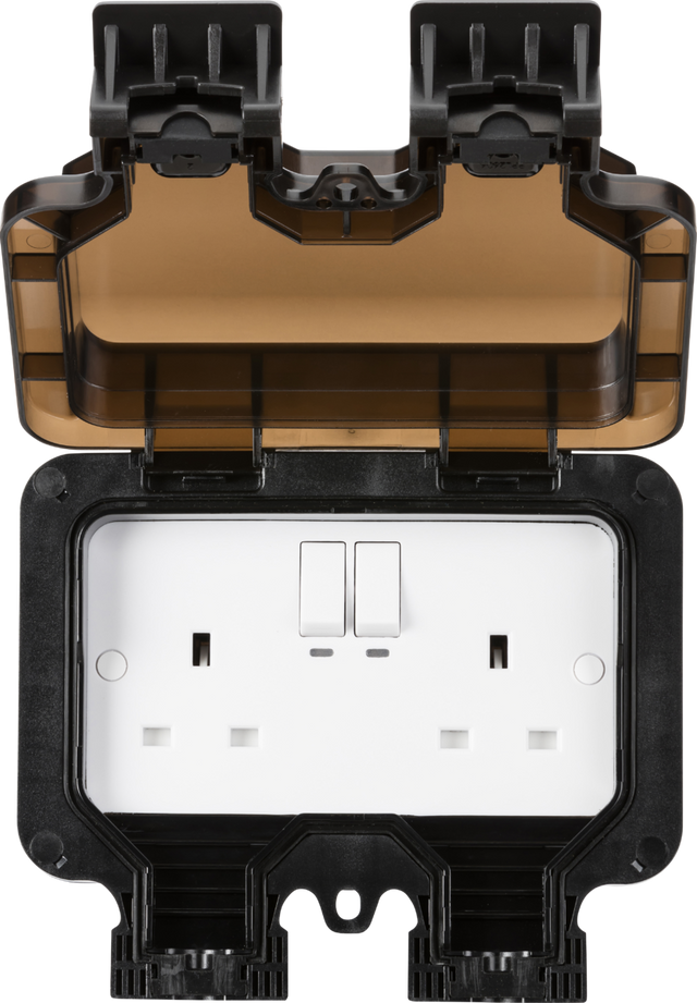 Smart IP66 13A 2G Outdoor Socket - Black Wi-Fi Control