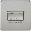 10A Fan Isolator Switch - Brushed Chrome, Screwless Design