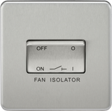 10A Fan Isolator Switch - Brushed Chrome, Screwless Design