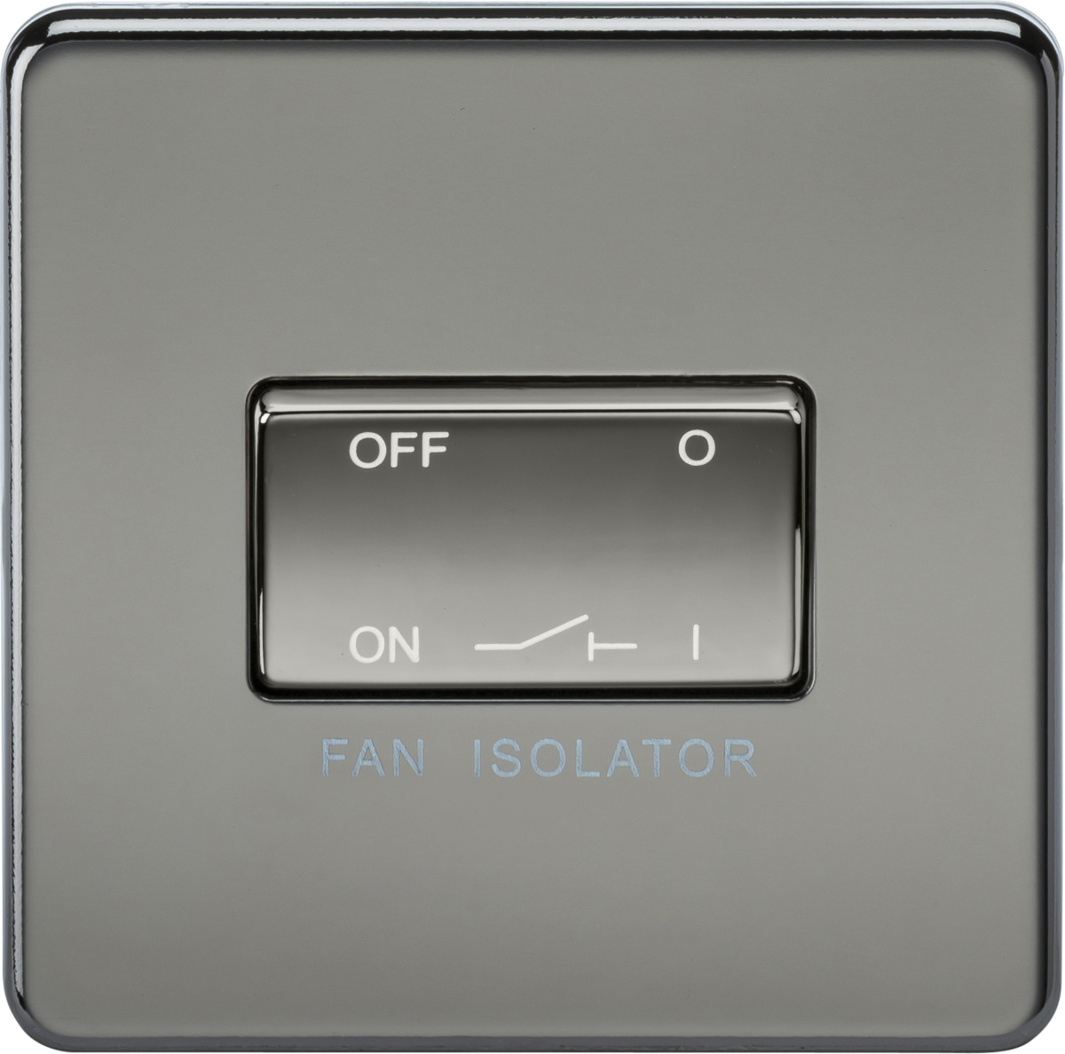 10A Fan Isolator Switch - Black Nickel Screwless Design
