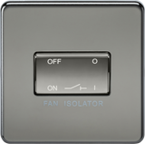 10A Fan Isolator Switch - Black Nickel Screwless Design