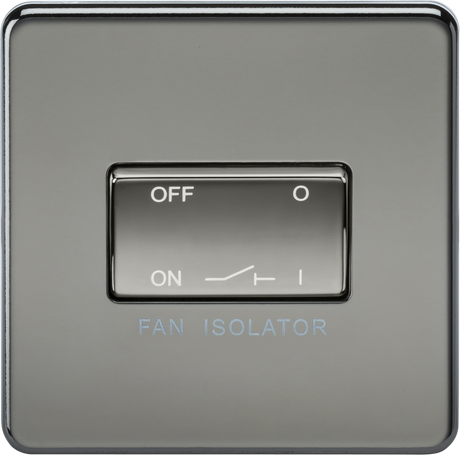 10A Fan Isolator Switch - Black Nickel Screwless Design