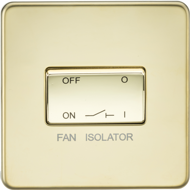 10A Fan Isolator Switch - Polished Brass