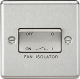 10A Fan Isolator Switch - Brushed Chrome