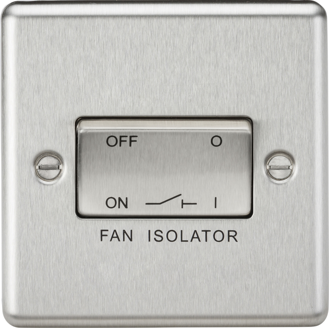 10A Fan Isolator Switch - Brushed Chrome