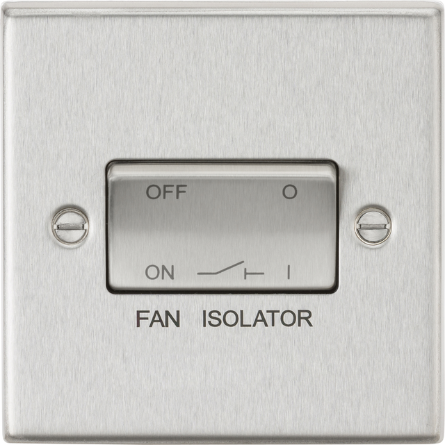 10A Fan Isolator Switch - Brushed Chrome, 230V, IP20