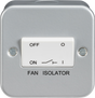 Metal Clad 10A Fan Isolator Switch - Heavy Duty, Triple Pole
