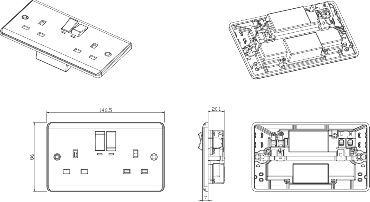 Smart Wi-Fi 2G Socket - 13A, Energy Monitoring Capability