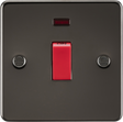 45A Double Pole Switch with Neon Indicator in Gunmetal Finish