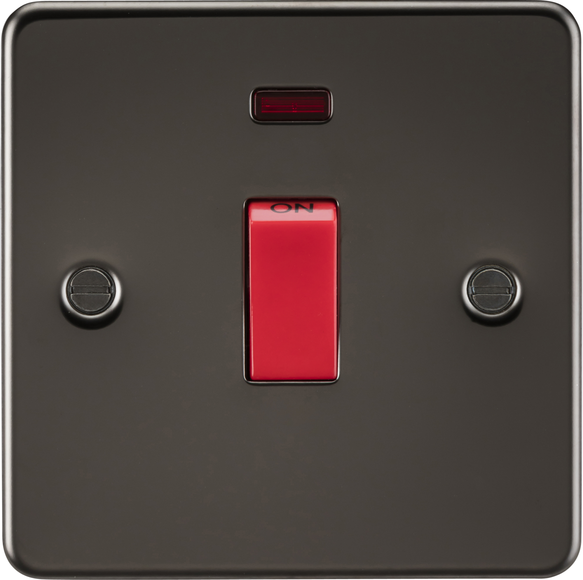 45A Double Pole Switch with Neon Indicator in Gunmetal Finish