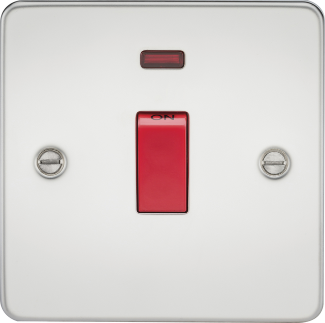 Polished Chrome 45A DP Switch with Neon - 1 Gang