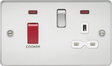 45A DP Switch & 13A Socket with Neons - Polished Chrome