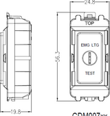 Alternate image for 20AX 2 Way SP Key Module Marked EMG LTG TEST - Smoked Bronze