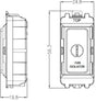 10A Fan Isolator Key Switch Module - Anthracite