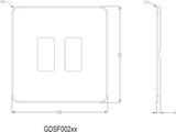 Screwless 2G Grid Faceplate - Anthracite - Alternative View