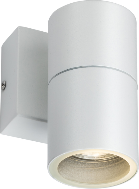 230V IP54 GU10 Fixed Single Wall Light - White
