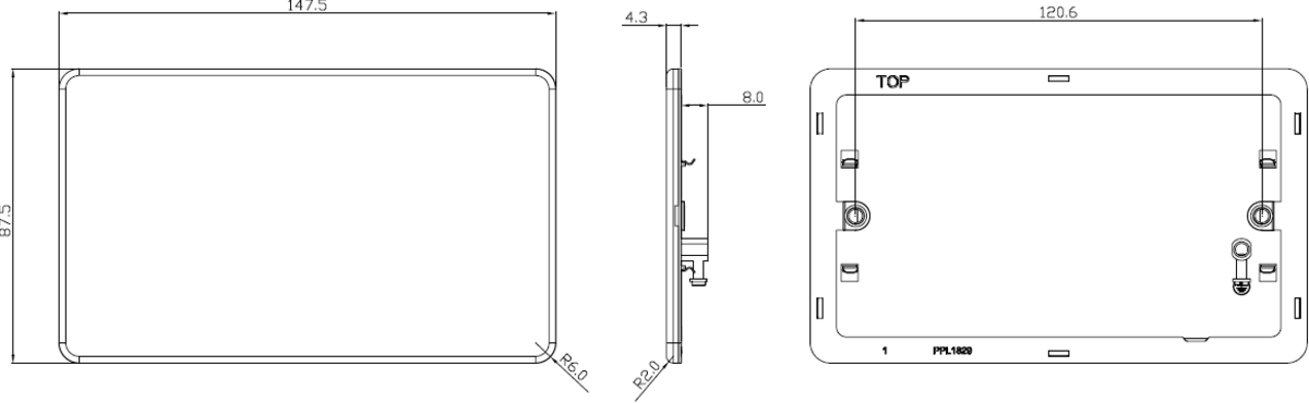 2G Blanking Plate - Anthracite Side View