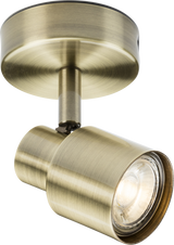 230V GU10 Single Spotlight - Antique Brass
