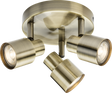230V GU10 Triple Spotlight - Antique Brass