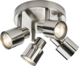 230V GU10 Quad Spotlight - Brushed Chrome with Adjustable Heads