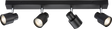 230V GU10 Quad Bar Spotlight - Matt Black