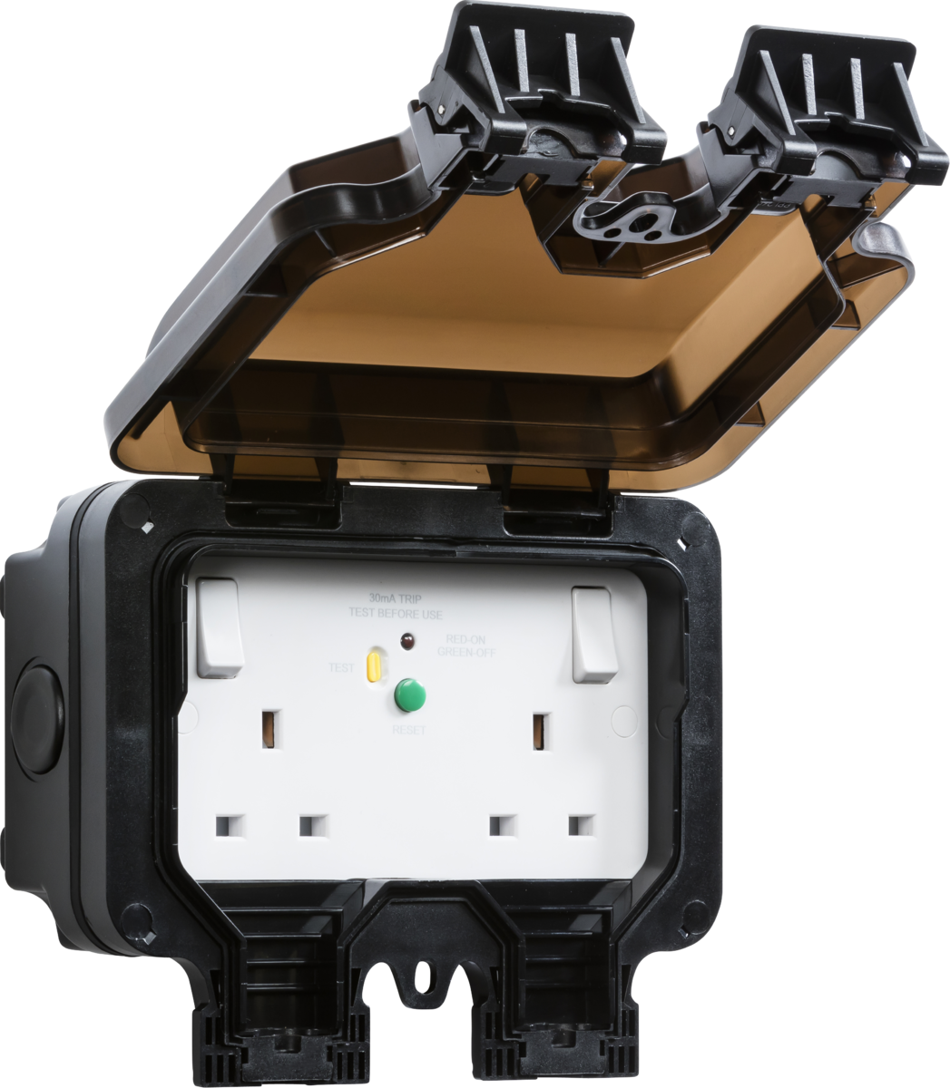 IP66 13A 2G DP RCD Switched Socket - Type A