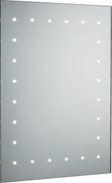 230V IP44 600 x 450mm LED Bathroom Mirror with Demister, Shaver Socket and Motion Sensor