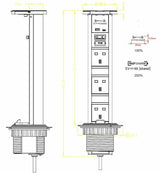 Knightsbridge IP54 3G Pop-Up Socket, close-up view