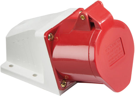 415V IP44 32A Angled Surface Mount Socket