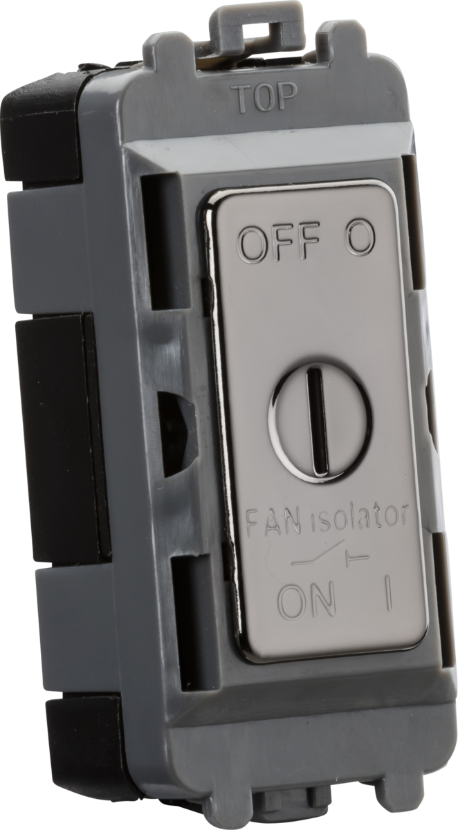 Knightsbridge 10A Fan Isolator Key Switch Module - Black Nickel