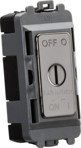Knightsbridge 10A Fan Isolator Key Switch Module - Black Nickel