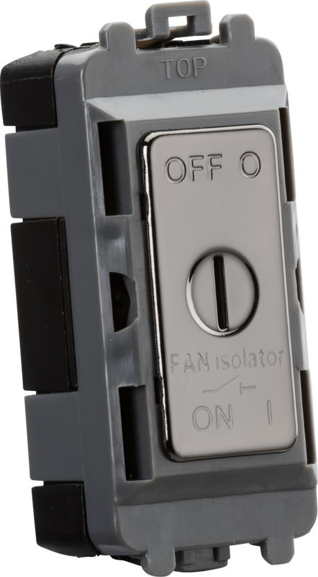 Knightsbridge 10A Fan Isolator Key Switch Module - Black Nickel