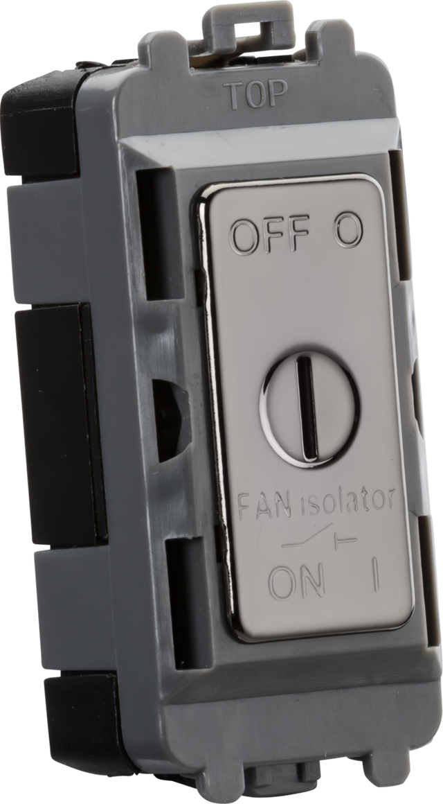 Knightsbridge 10A Fan Isolator Key Switch Module - Black Nickel